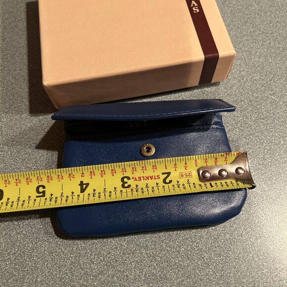 NWOT Anne Klein St. Thomas Blue Cowhide Coin Purse Wallet - Picture 5 of 6